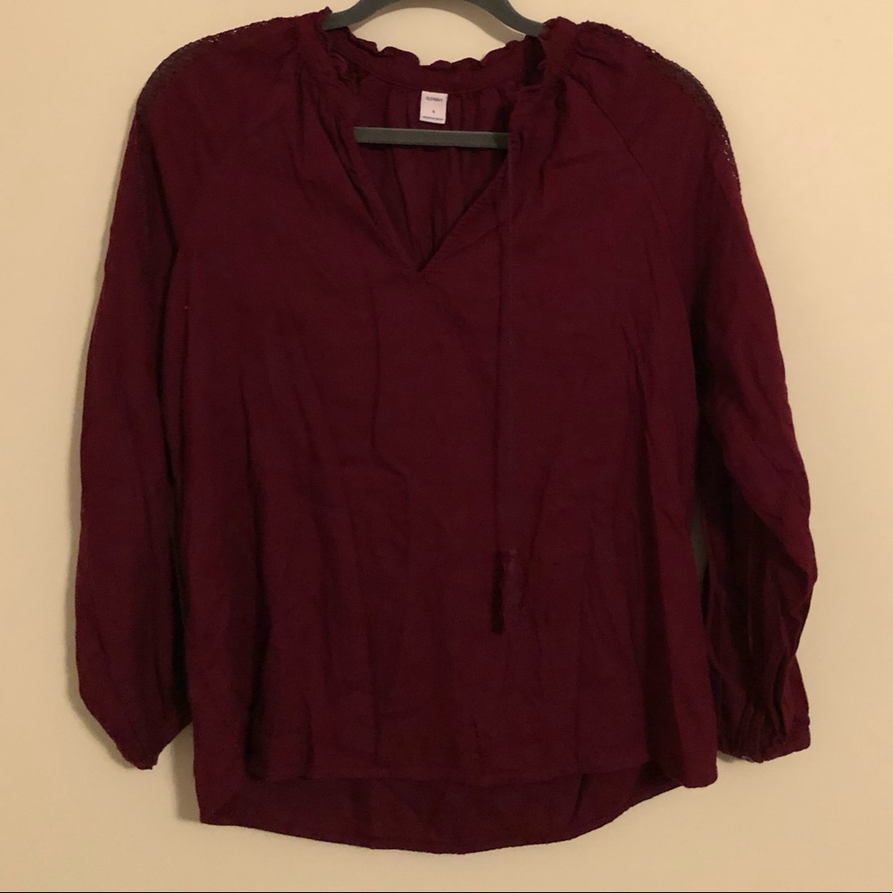 Maroon Blouse from Old Navy with lace detailing